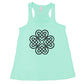 mint racerback tank top with a celtic knot graphic in black