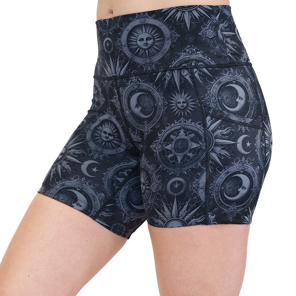 moon & stars print shorts