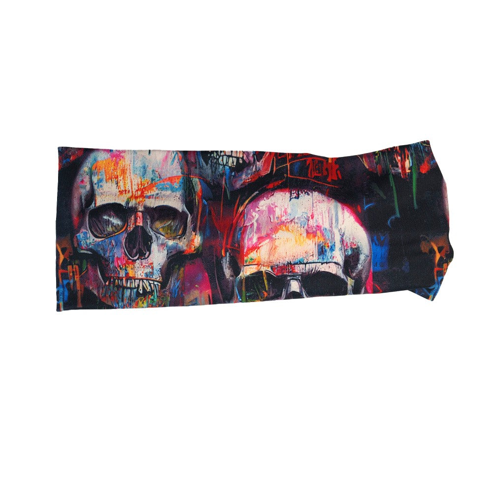 skull paint splatter headband