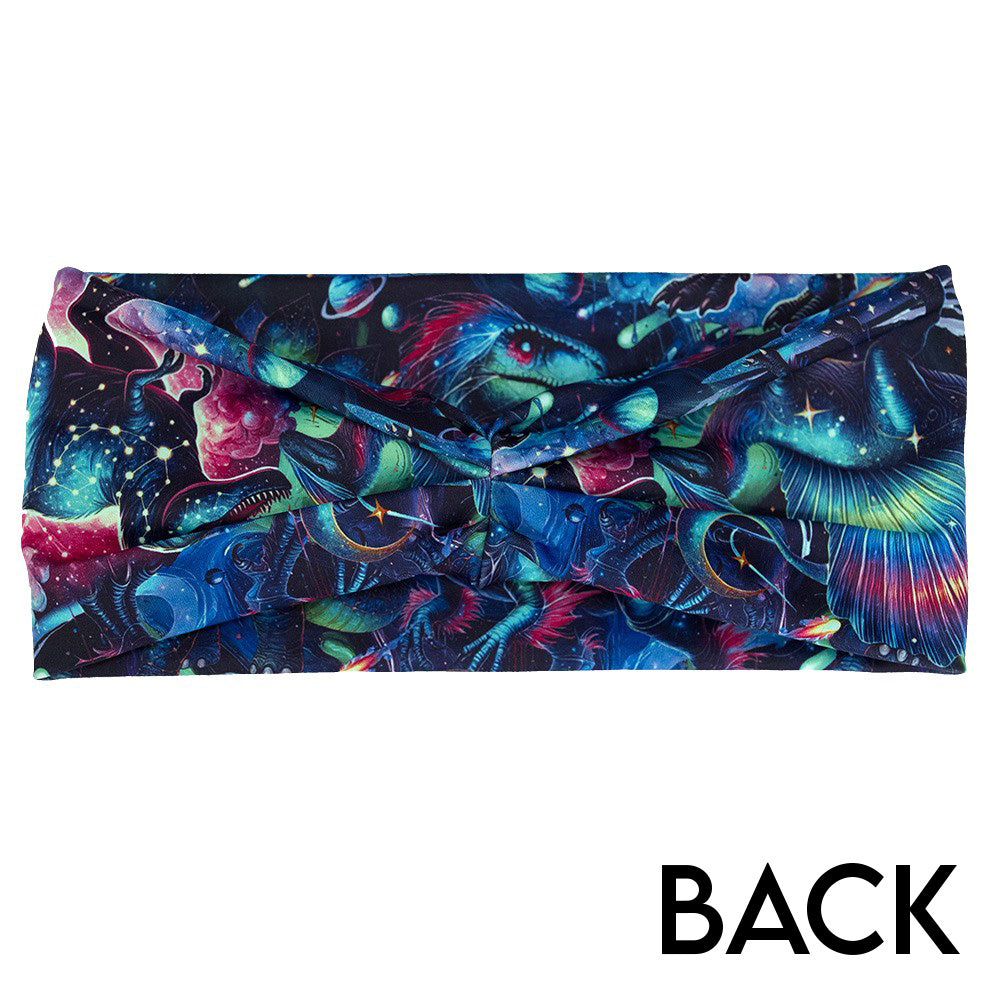 back of the headband with colorful dinosaur design
