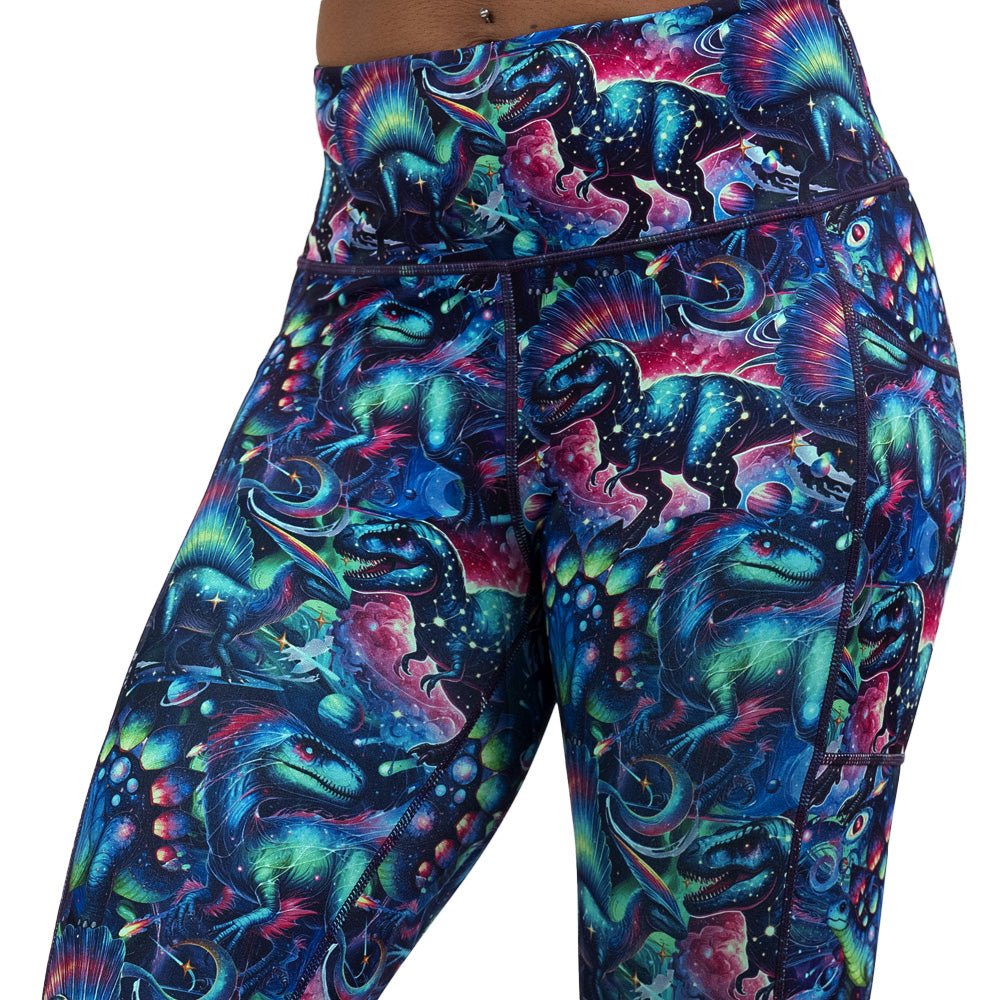 leggings with colorful dinosaur design