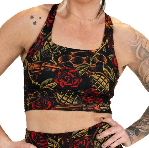 tattoo pattern sports bra