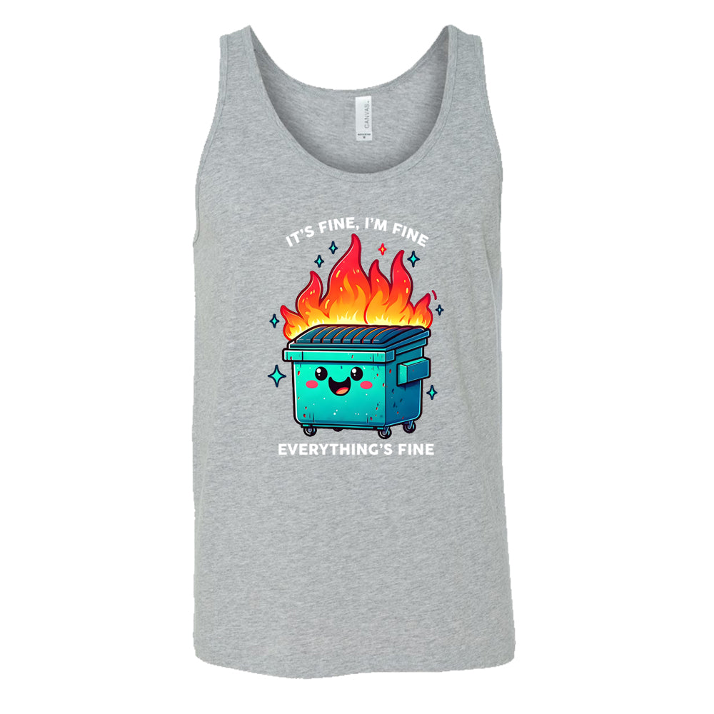 grey Everything's Fine Dumpster Fire Shirt
