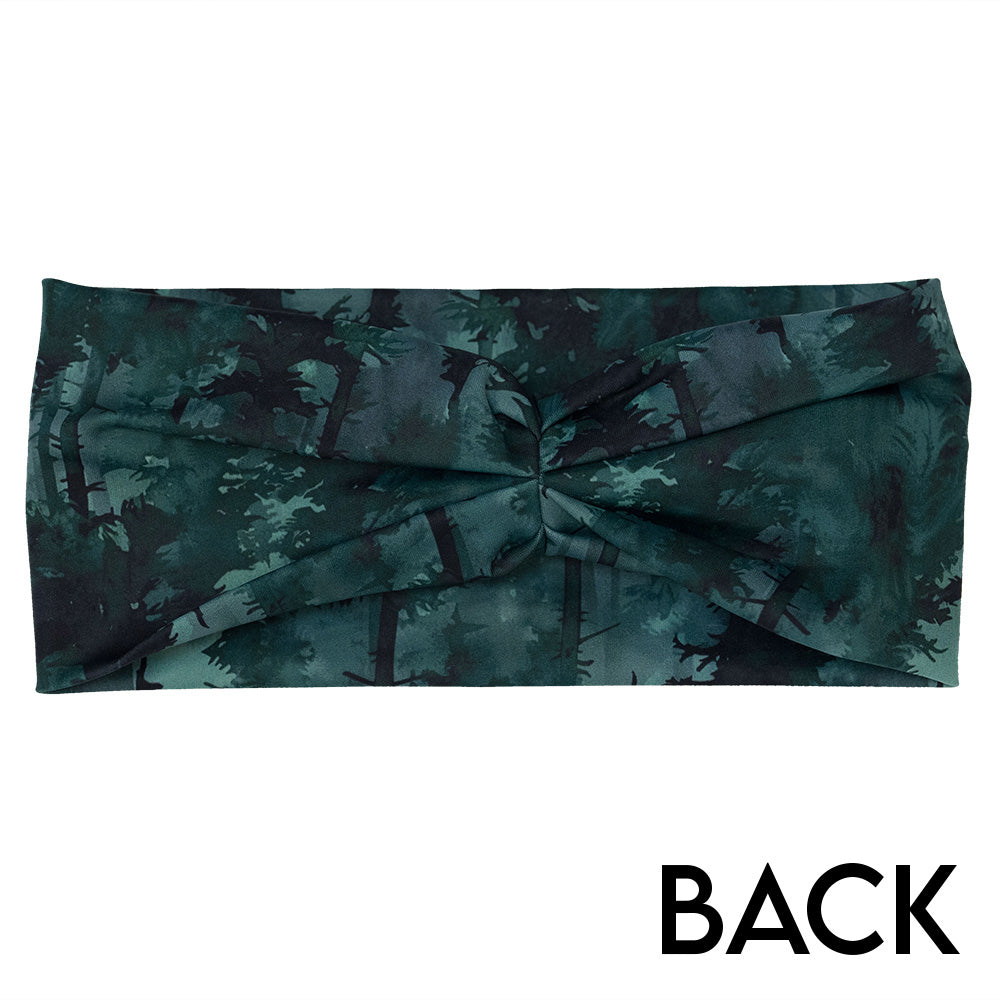 back of the Forest patterned headband