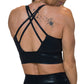 back of faux leather longline bra
