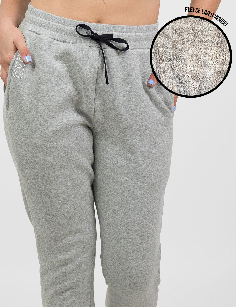 grey fleece lined rest day sweatpants with fleece lined interior