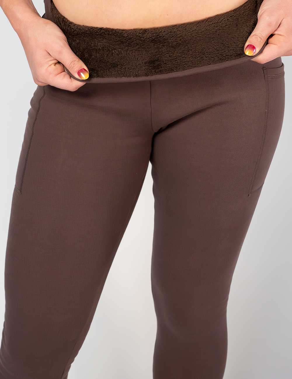 brown fleece leggings