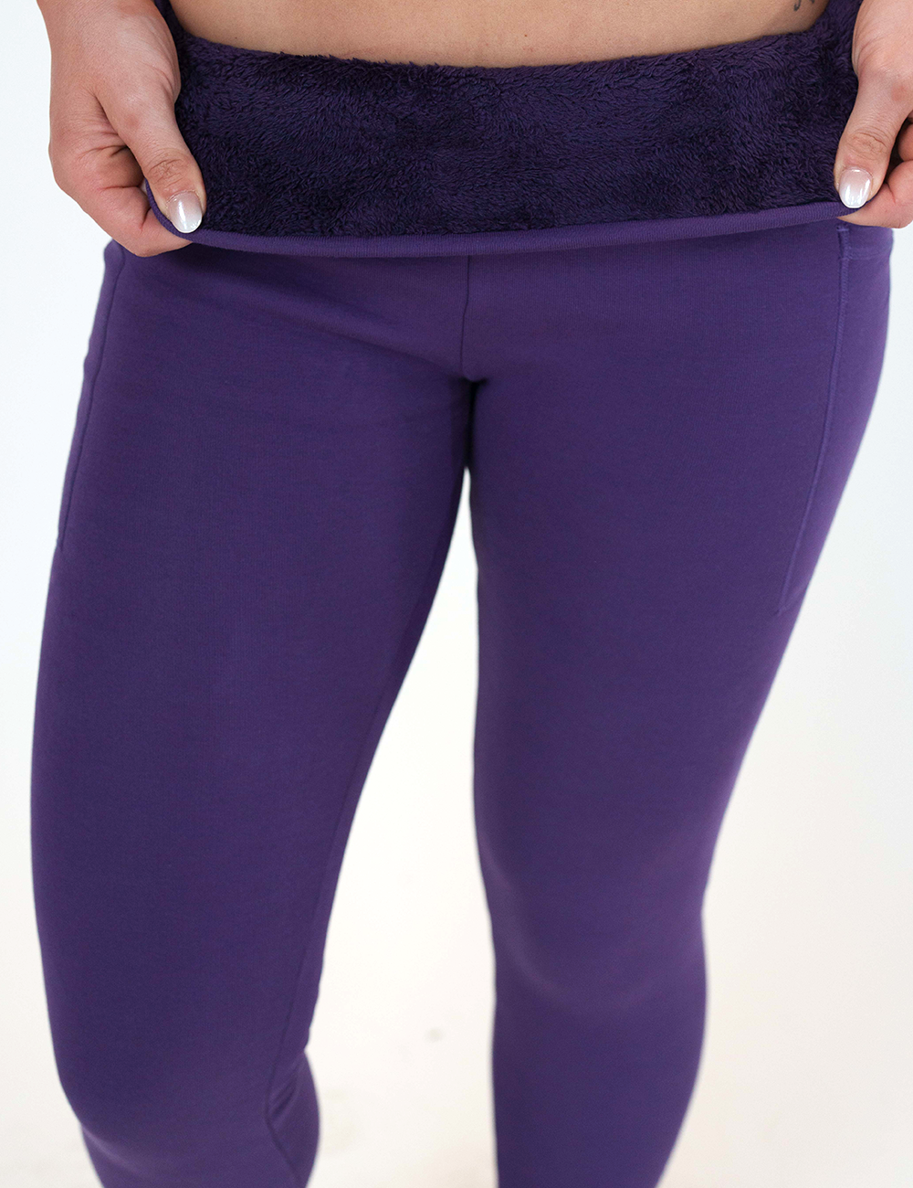 purple fleece leggings