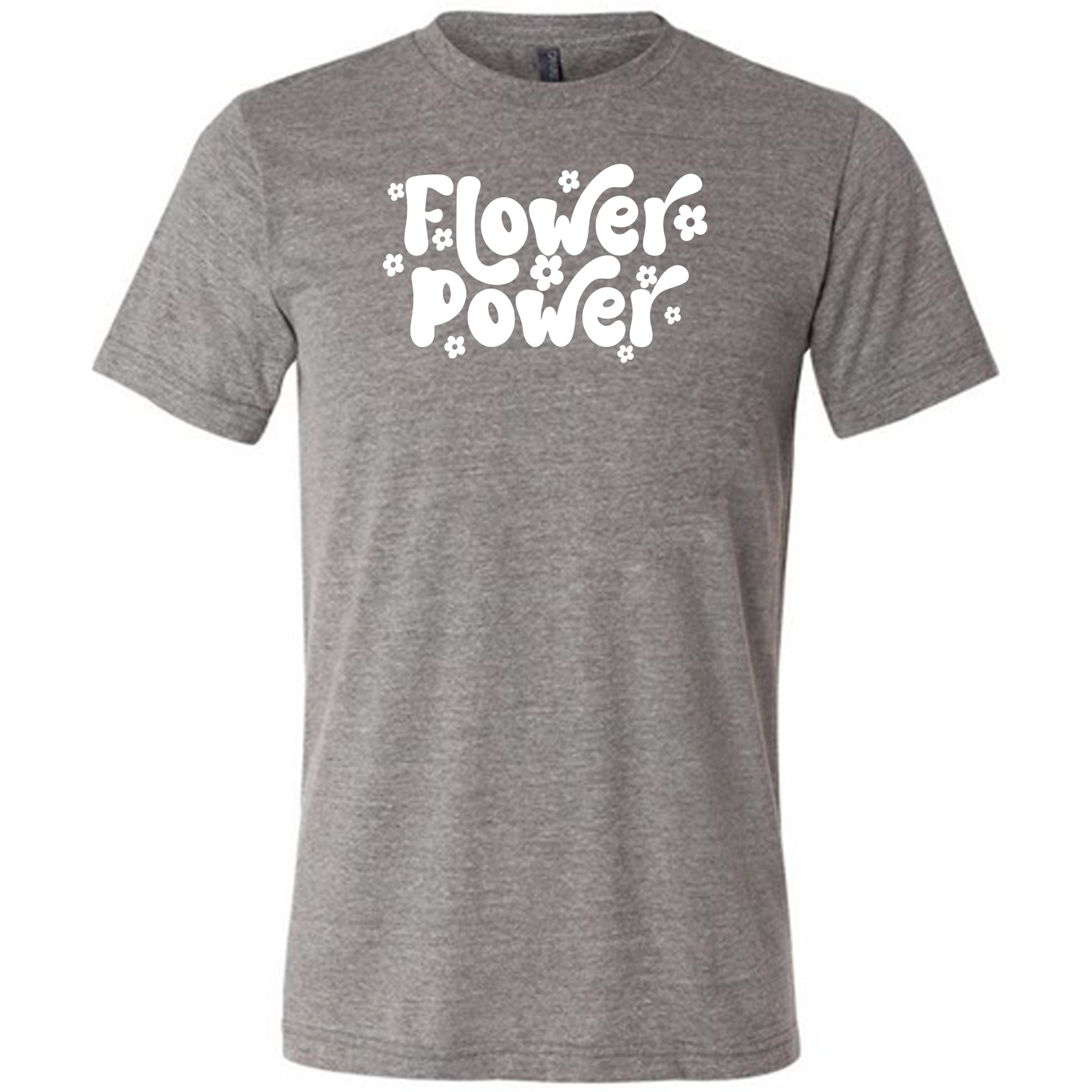 grey flower power shirt