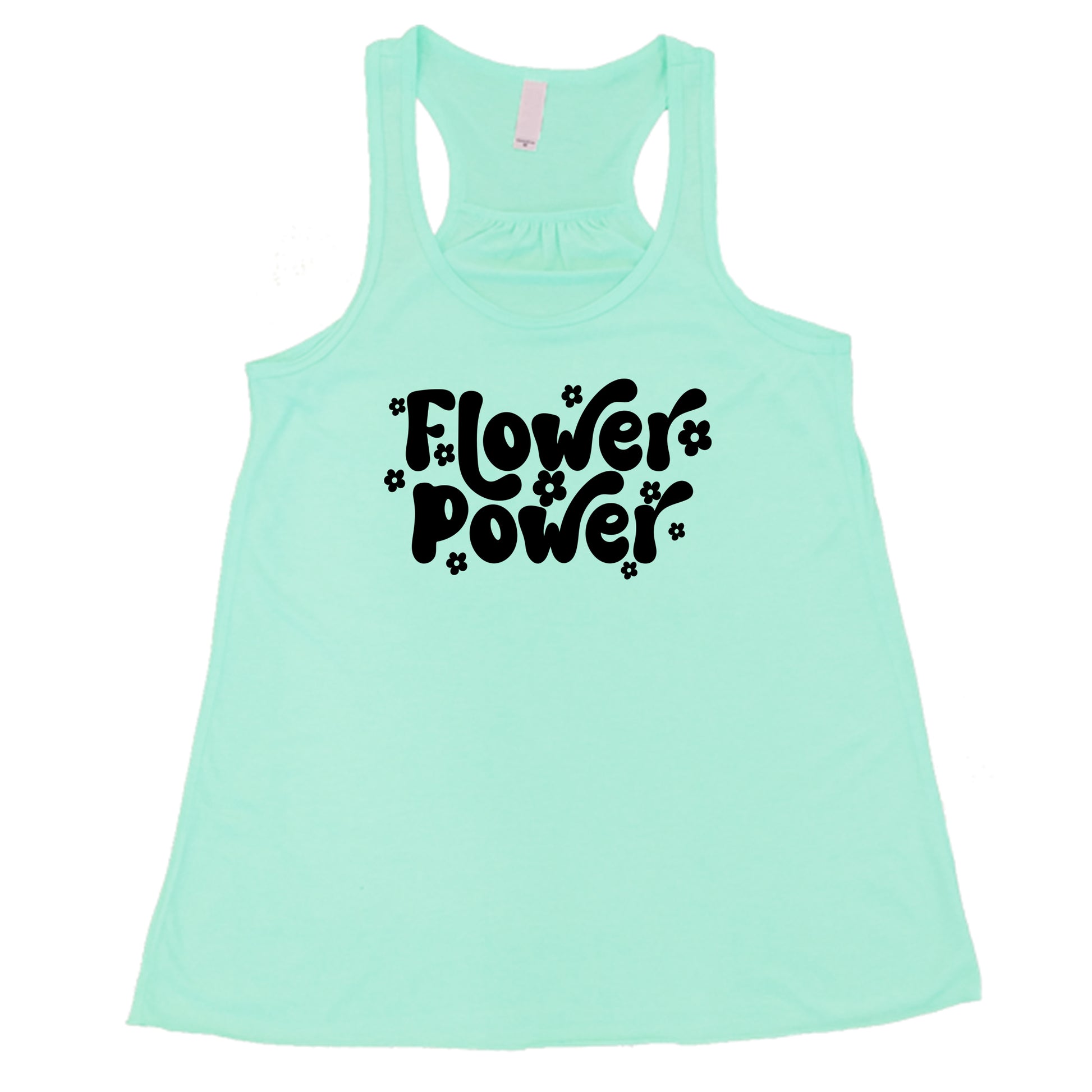 mint flower power racerback shirt