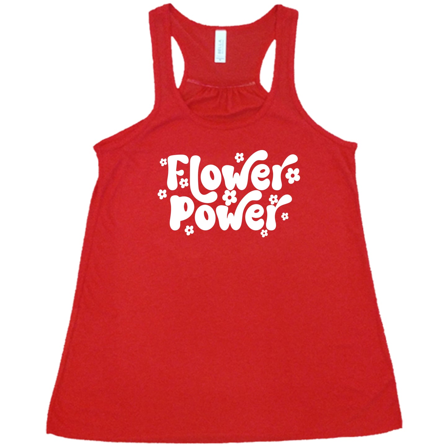 red flower power racerback shirt