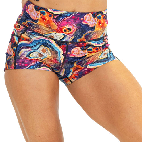 2.5 inch colorful marble patterned shorts