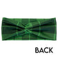 back view of green plaid headband