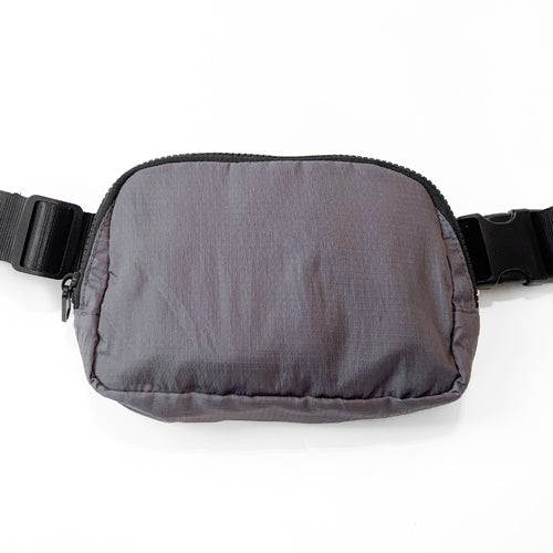 front of grey belt bag