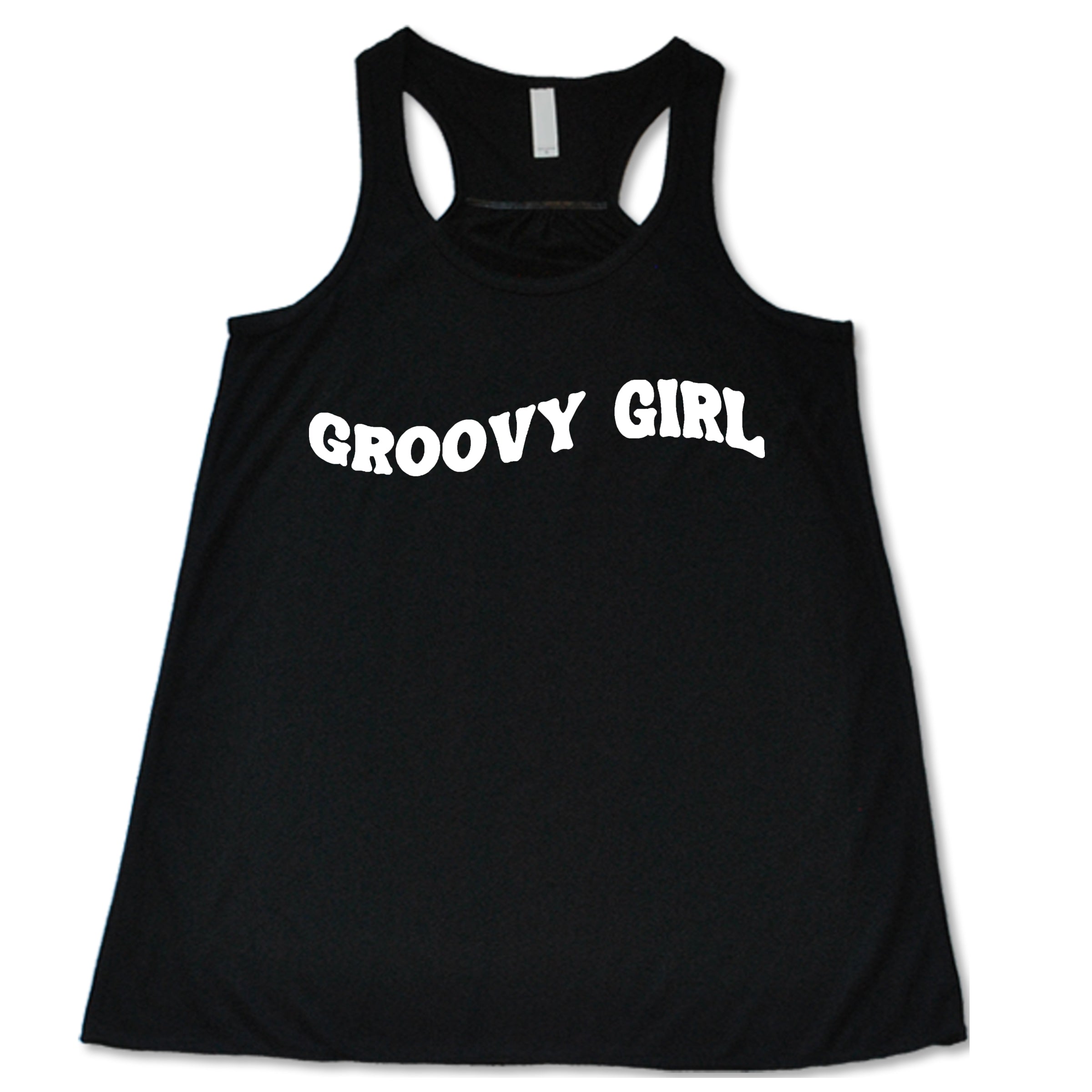black groovy girl racerback shirt