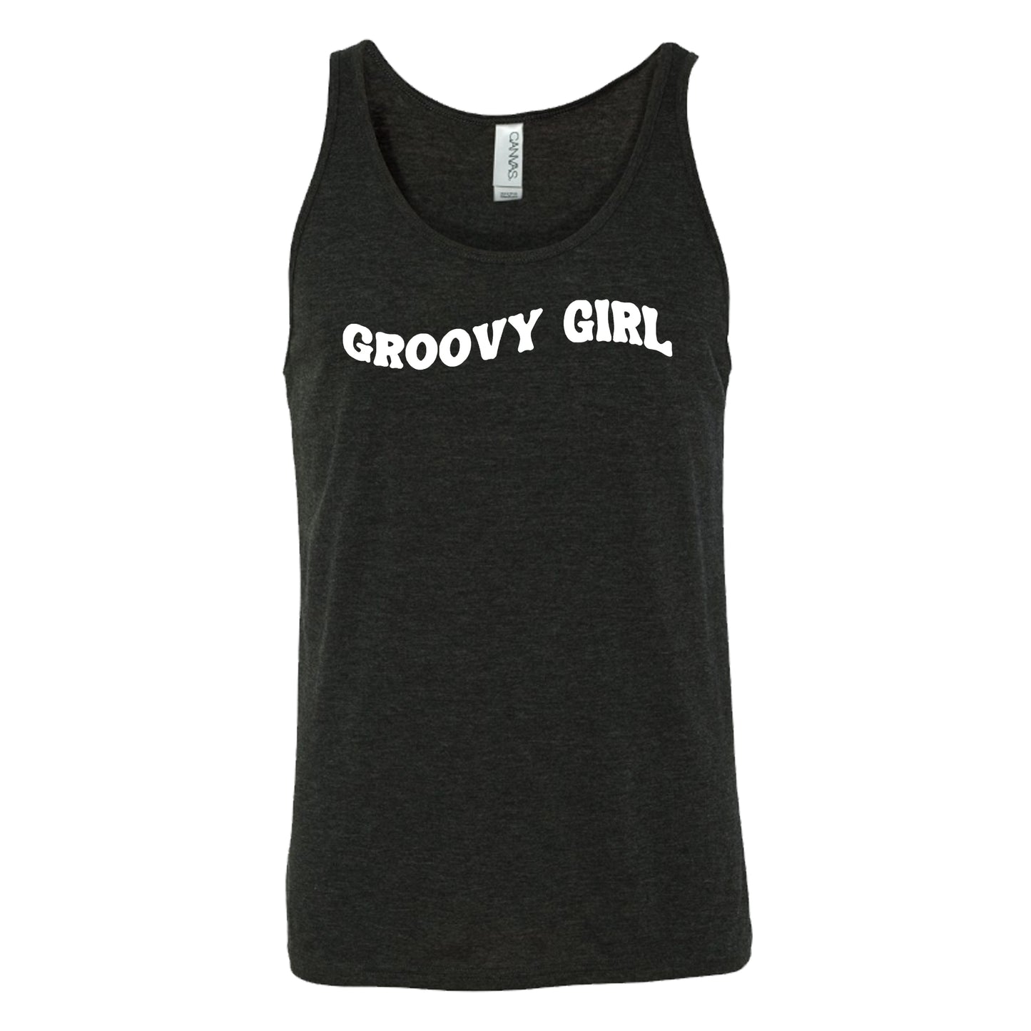 black groovy girl unisex tank