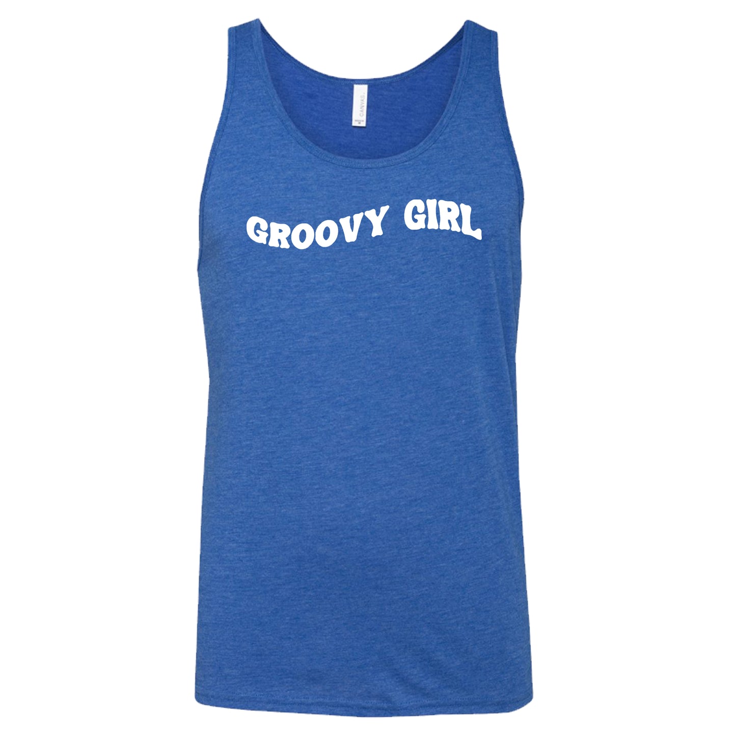 blue groovy girl unisex tank