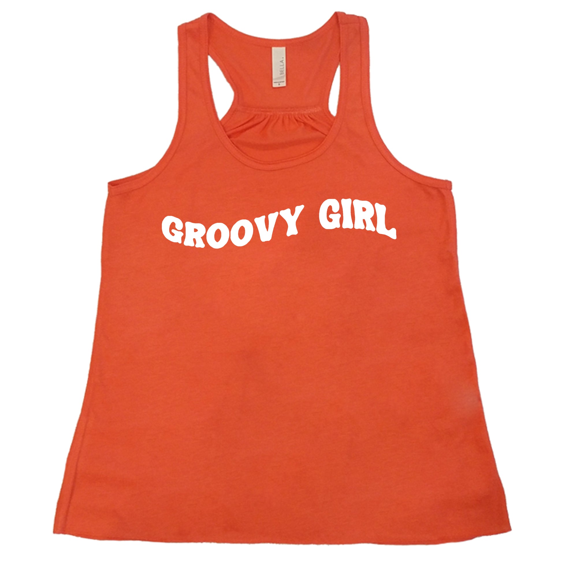 coral groovy girl racerback shirt