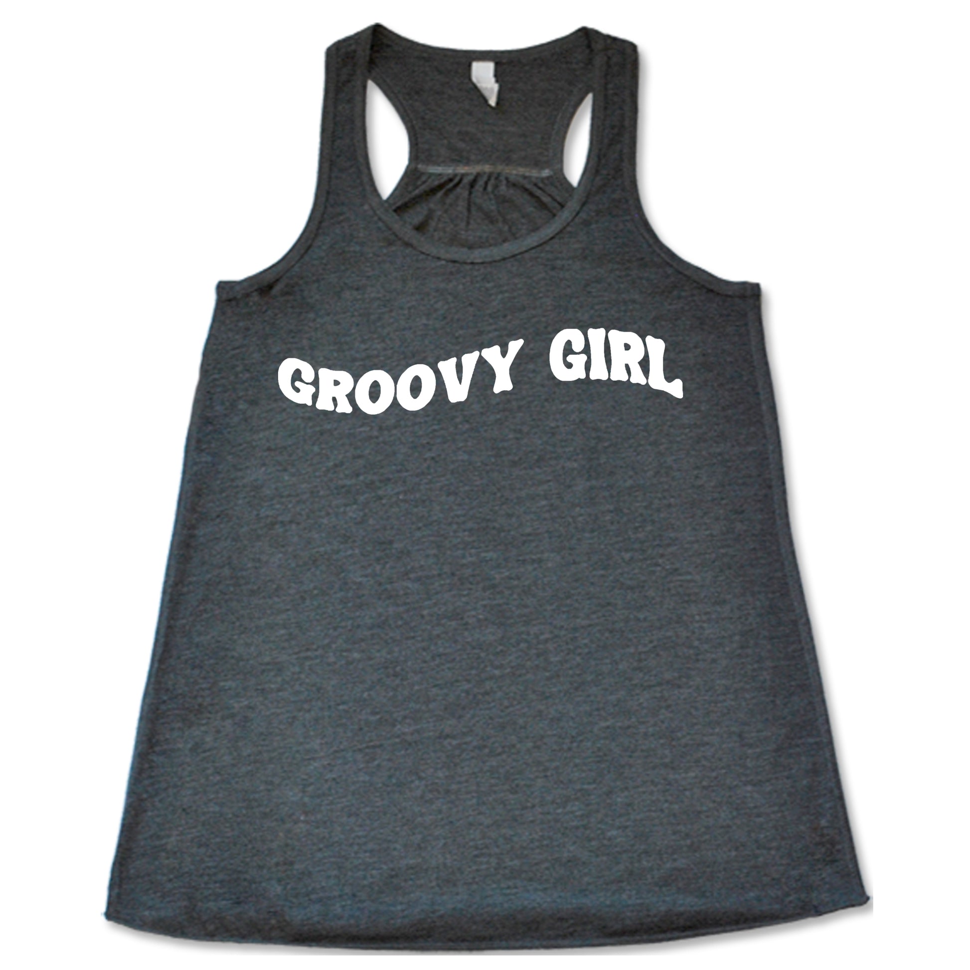 grey groovy girl racerback shirt