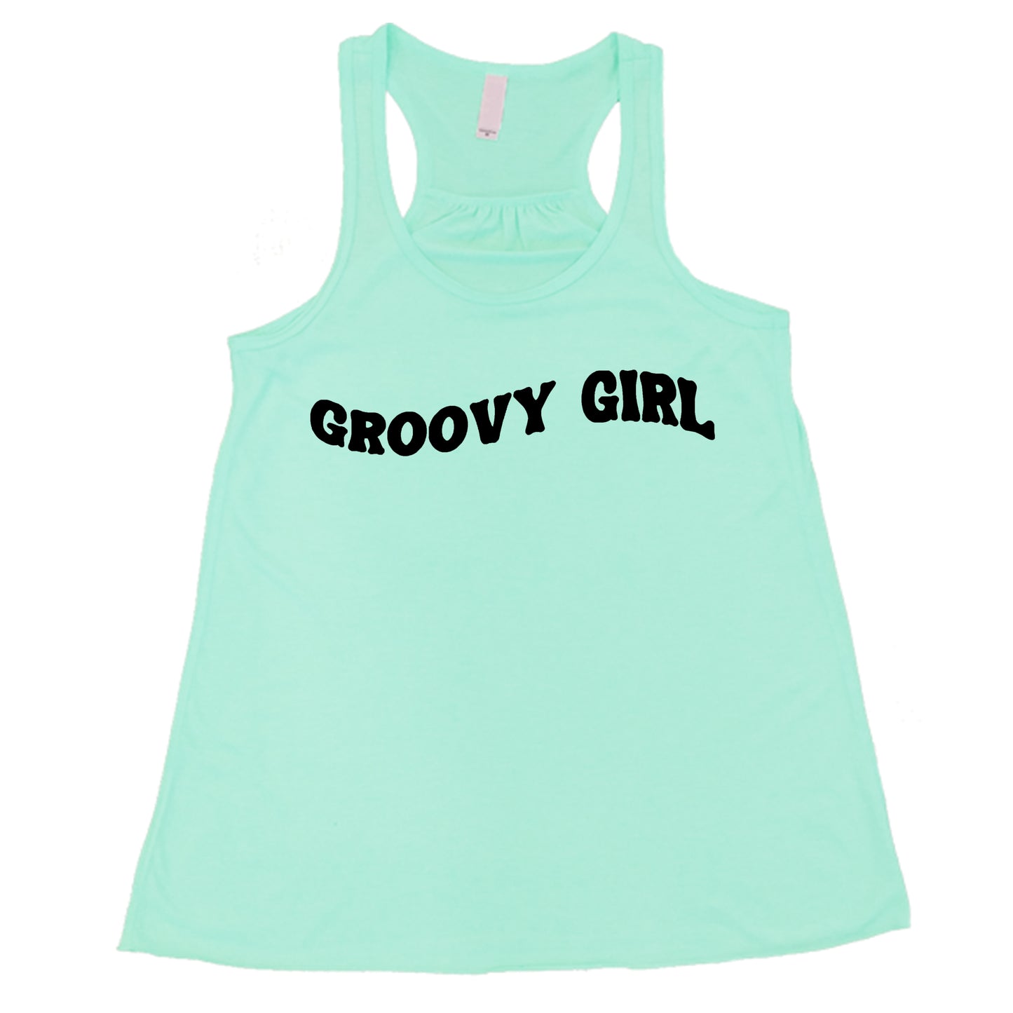 mint groovy girl racerback shirt