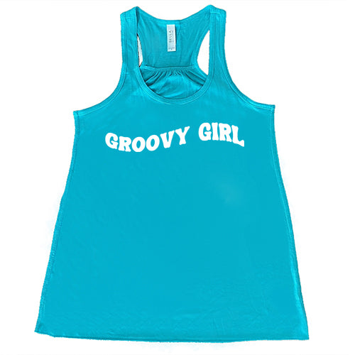 teal groovy girl racerback shirt