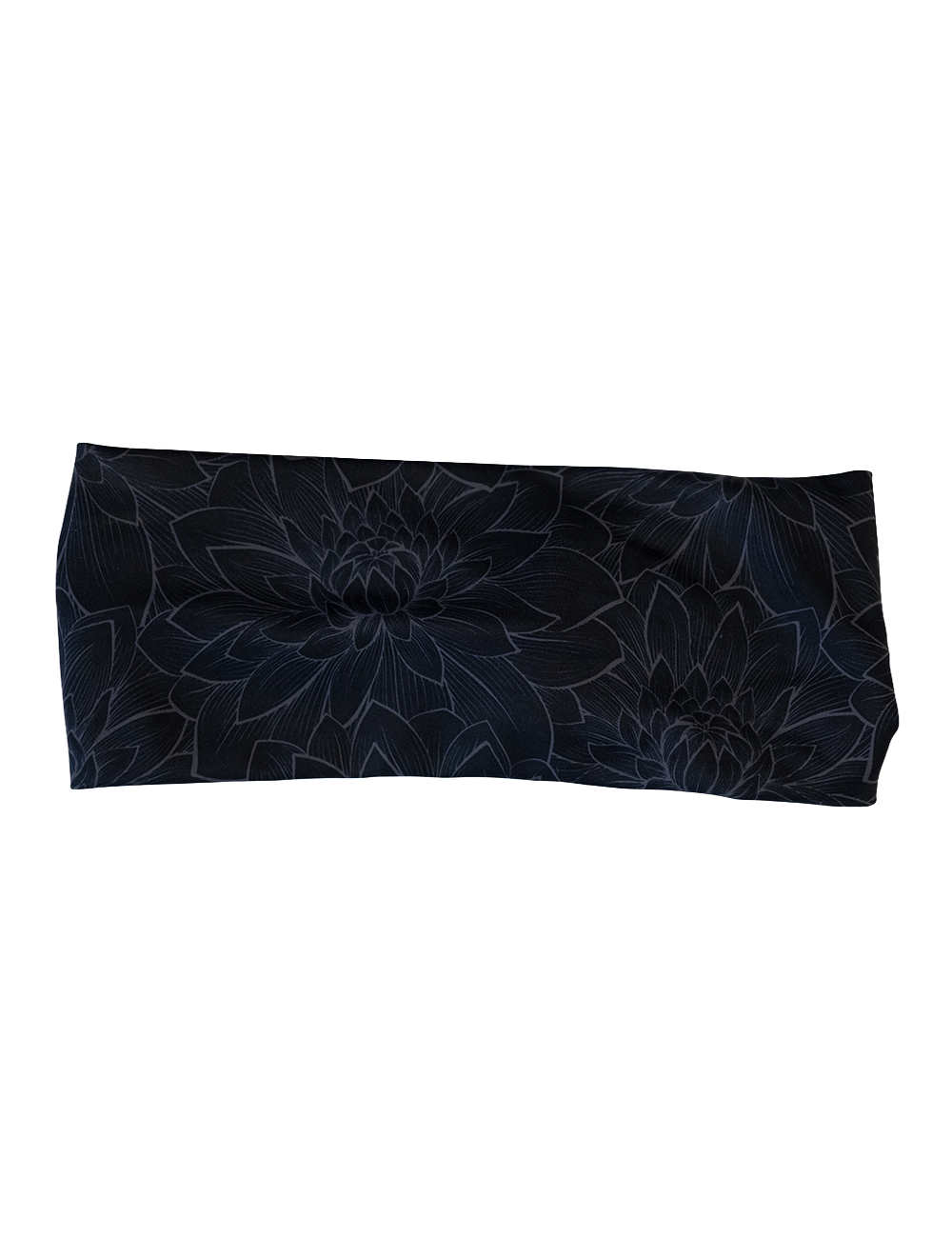 front of the black lotus flower headband against a white background