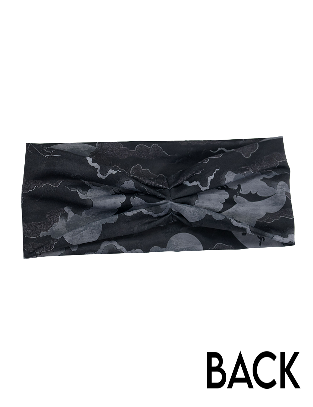 back of the dark dragon against moonlit clouds pattern headband