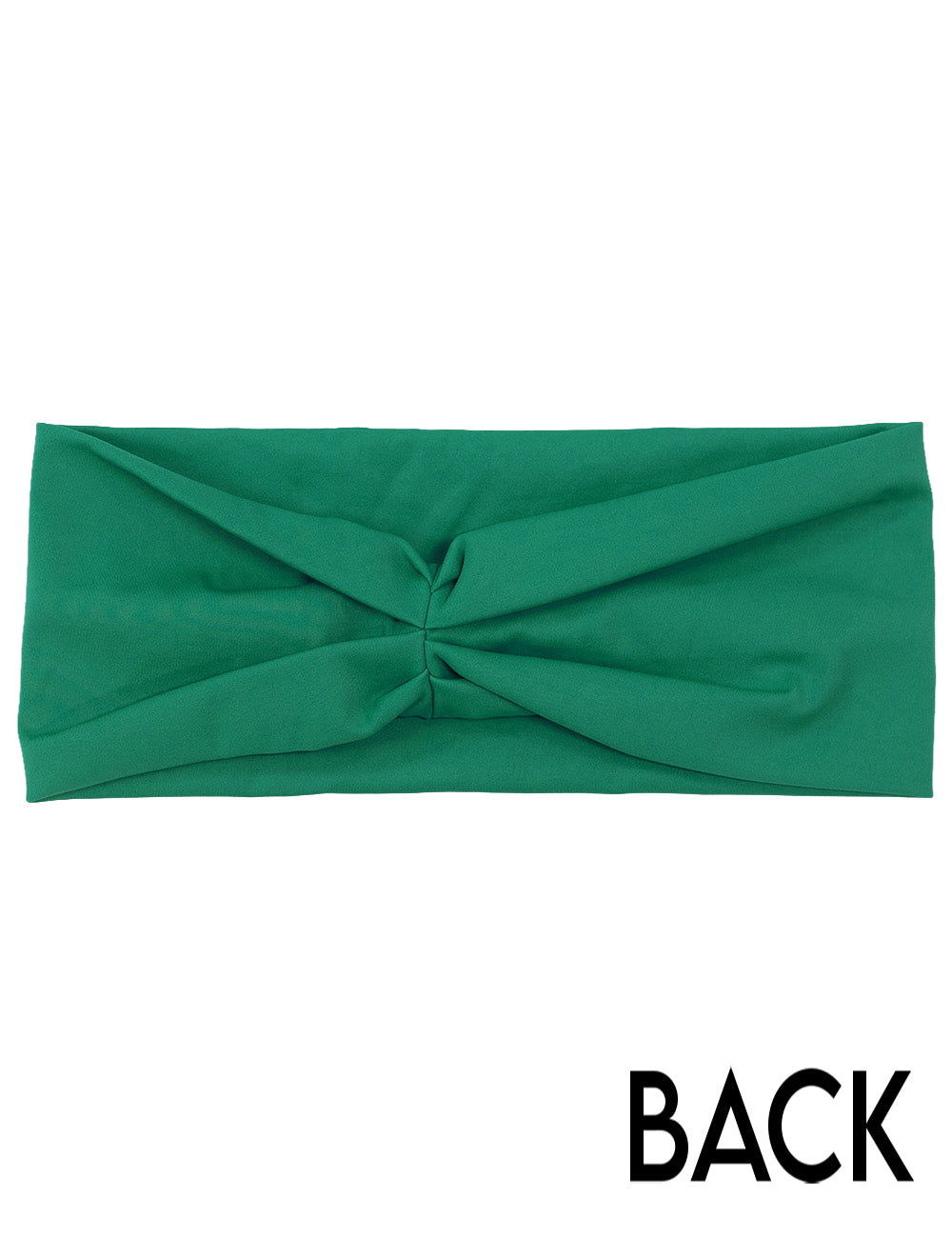 back of the aqua green headband against a white background
