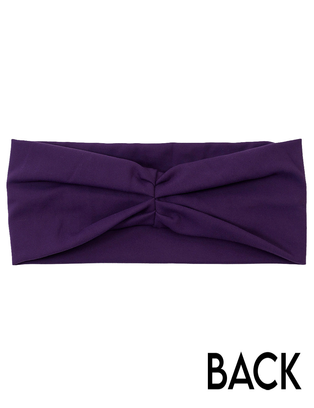 back of the purple headband against a white background