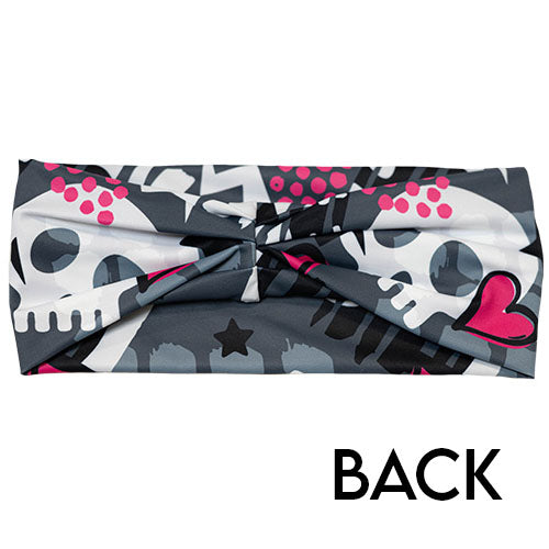 back of skull and heart pattern headband