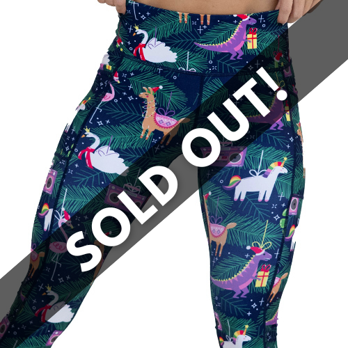 holiday ornament patterned leggings sold out