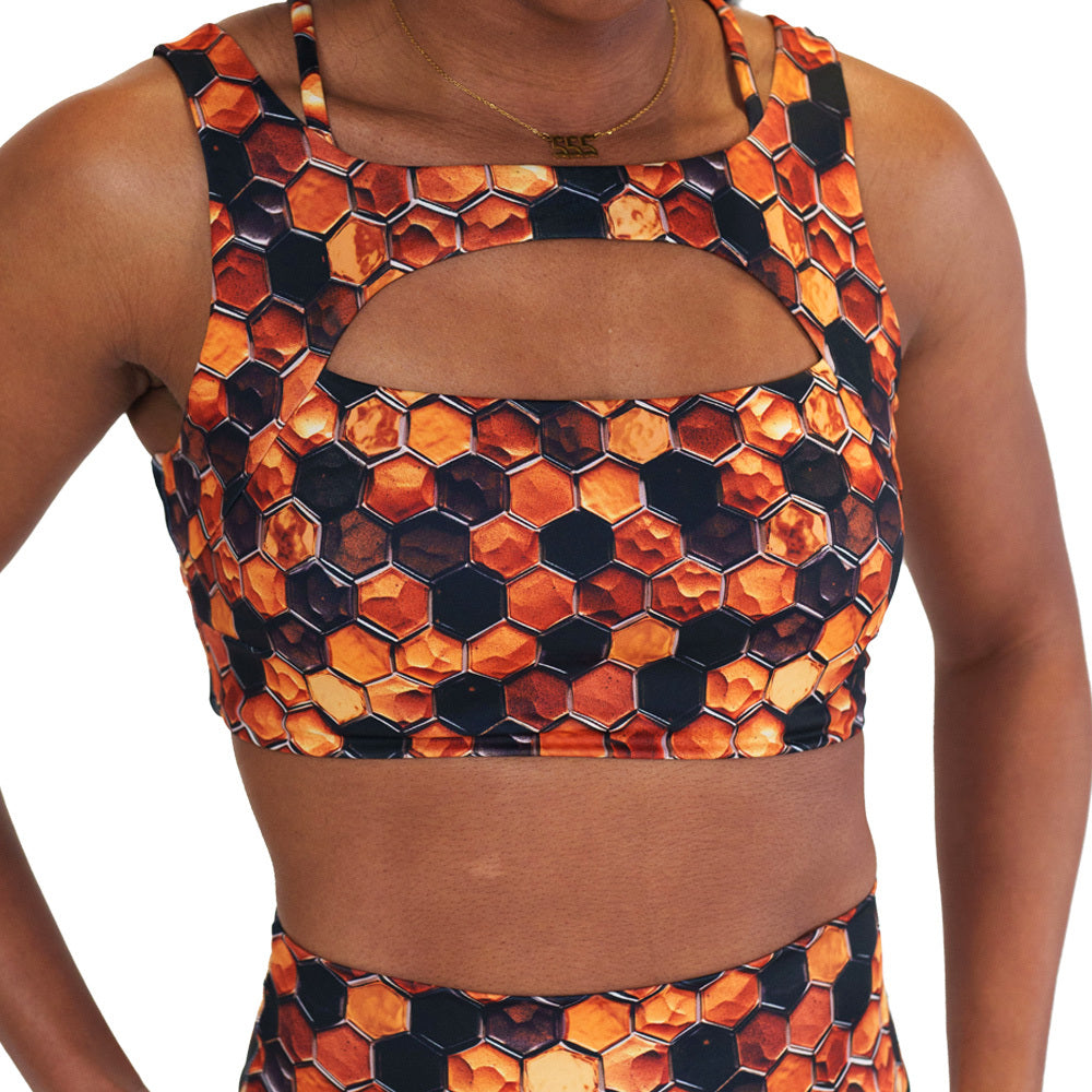 honeycomb patterned bra