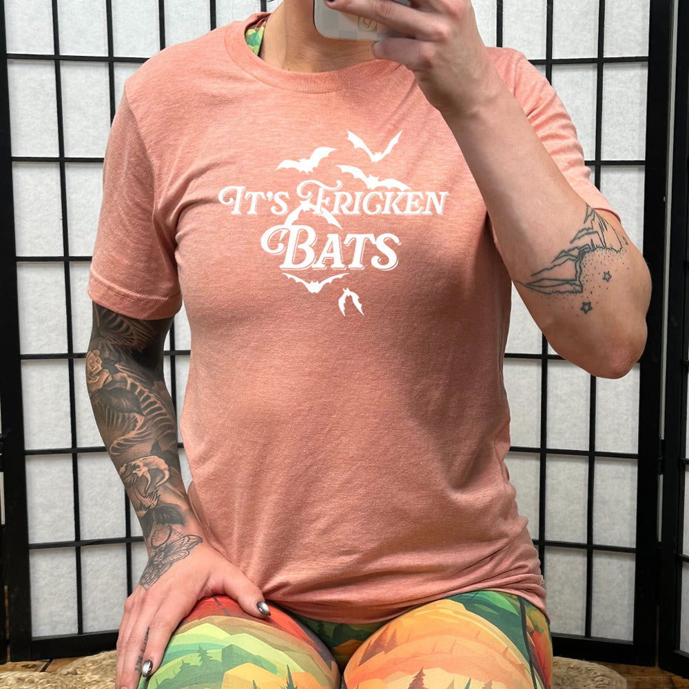 peach "It's Fricken Bats" shirt