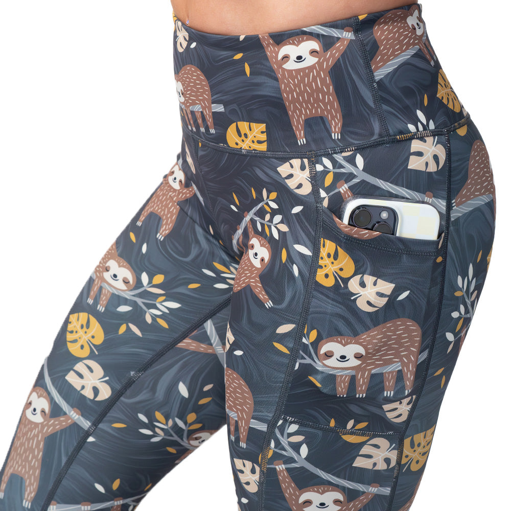 sloth patterned leggings