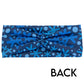 back view of blue snowflake headband