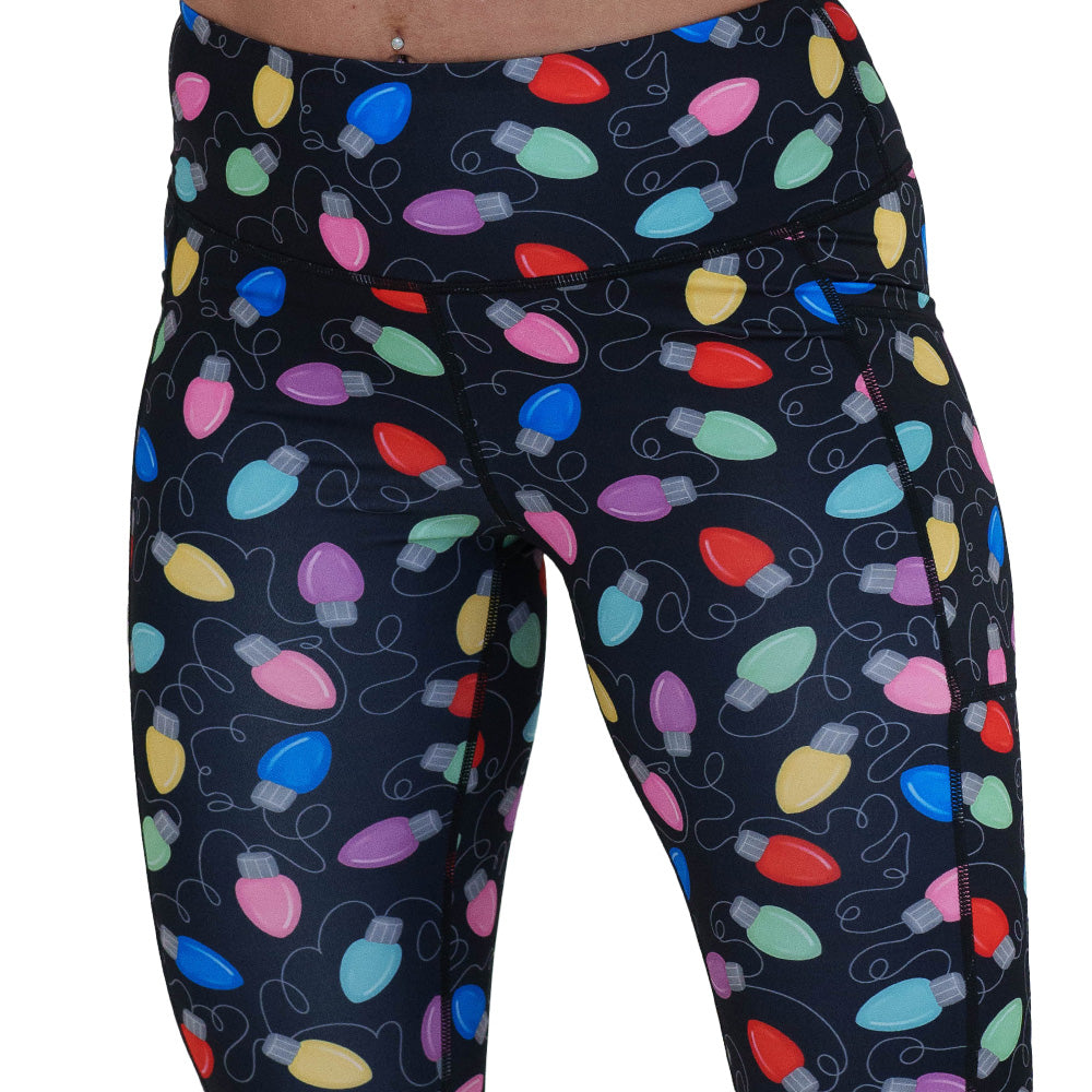 Christmas lights patterned leggings