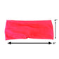 neon pink headband measured at 2 by 9 inches