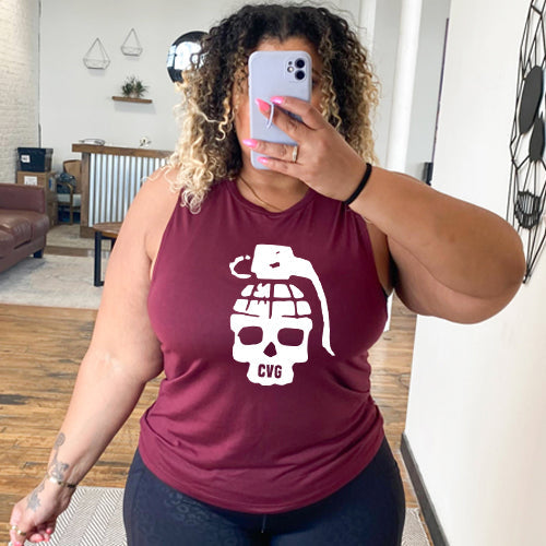 maroon grenade skull tank