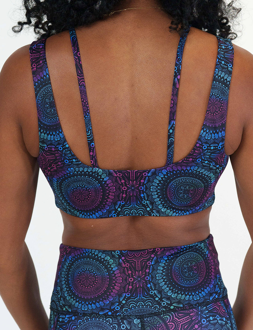 back of the mandala print sports bra