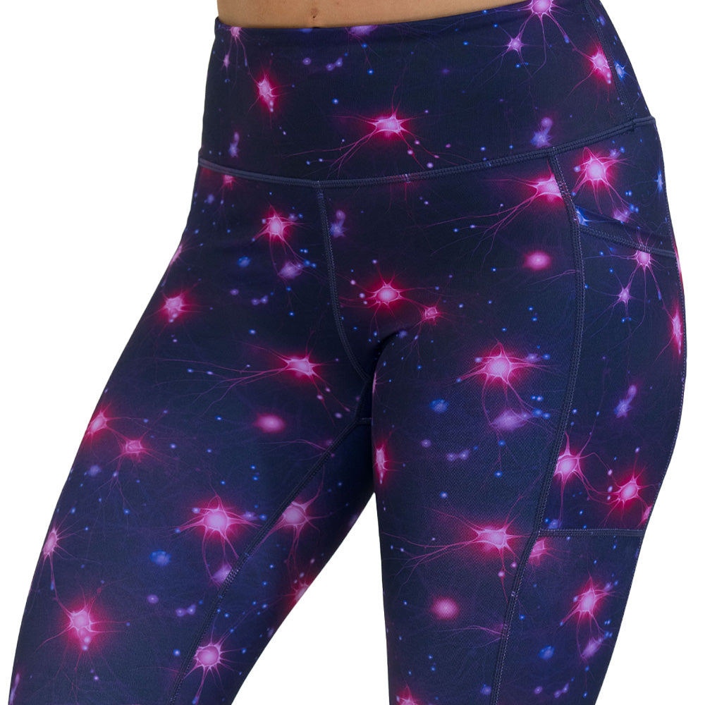 Leggings with a science pattern on them