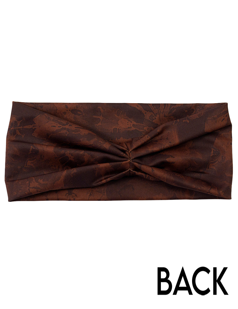 back of the brown tie dye headband