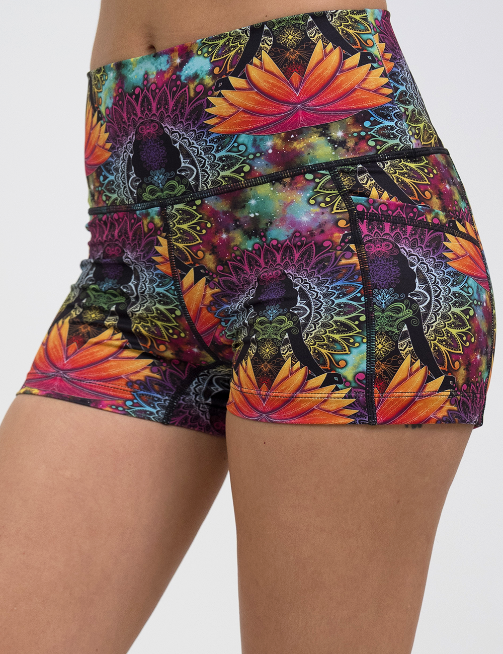 namaste all day 2.5 inch shorts close up