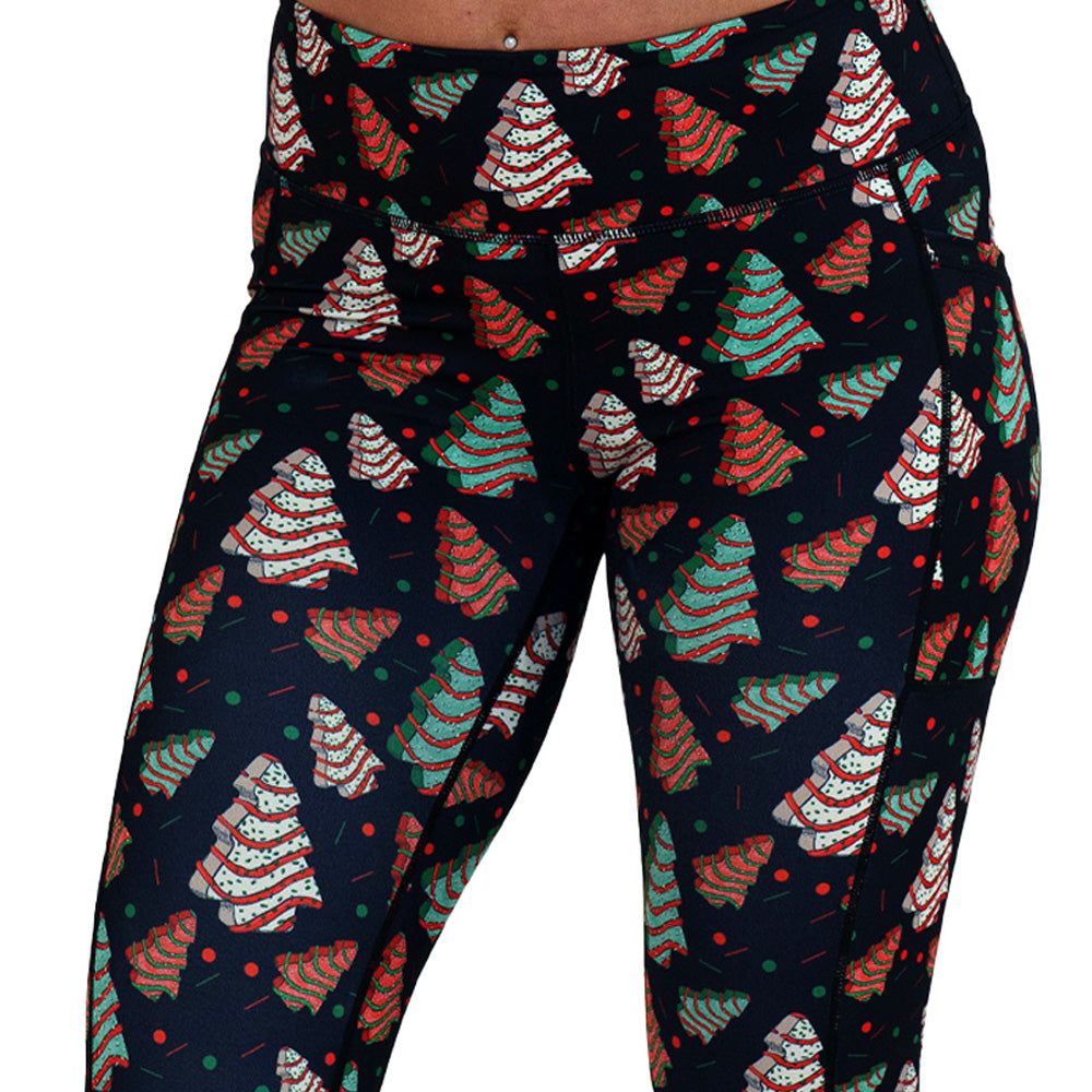 Christmas tree print leggings