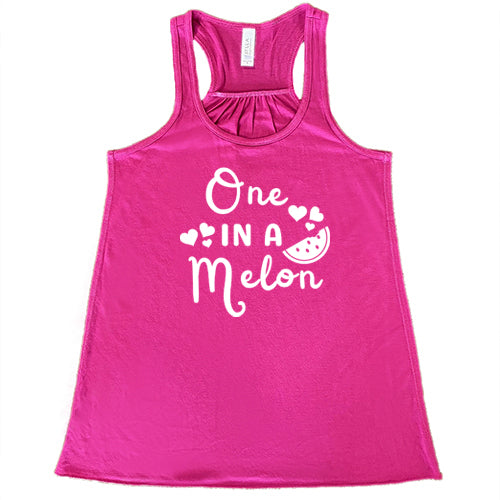 berry racerback tank top with the saying "one in a melon" on it