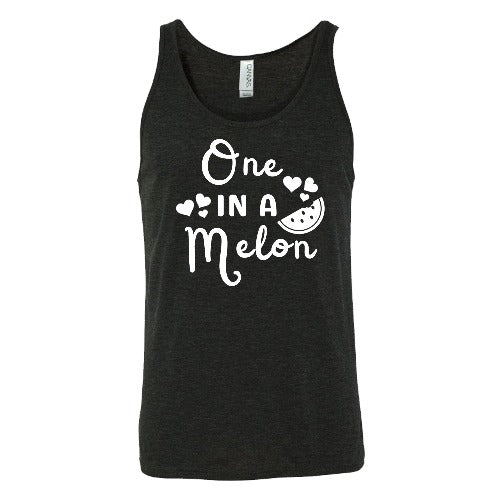 black unisex shirt with the saying "one in a melon" on it
