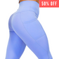 50% off of solid periwinkle colored leggings