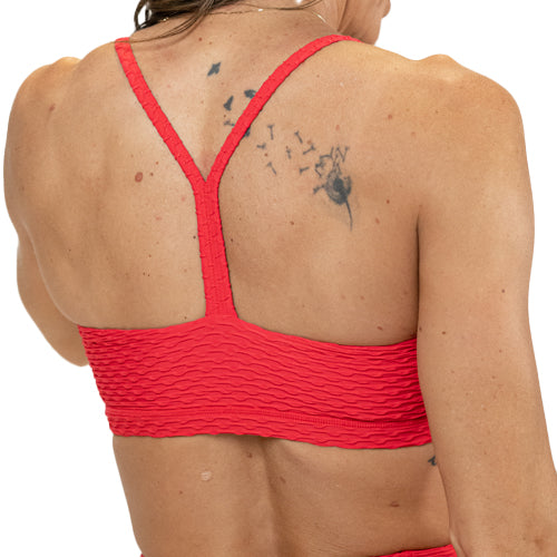 back of solid pink athlete armor bra