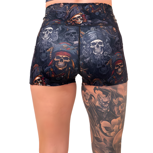 back of the 2.5 inch pirate themed shorts