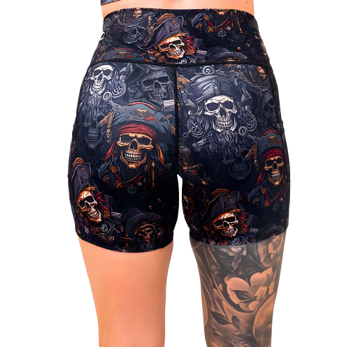 back of the 5 inch pirate themed shorts
