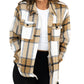  brown and white plaid shacket